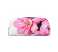 NBSKSDLK Pink Flowers Makeup Bag for Women Men Pencil Pouch Travel Small Cosmetic Bag Zippered Toiletry Bags Aesthetic Pen Bags Trendy Storage Bags Leather Coin Pouch Purse, Gold, One size