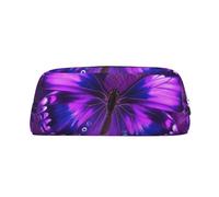 NBSKSDLK Purple Butterfly Makeup Bag for Women Men Pencil Pouch Travel Small Cosmetic Bag Zippered Toiletry Bags Aesthetic Pen Bags Trendy Storage Bags Leather Coin Pouch Purse, Silver, One size