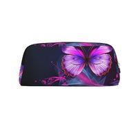 NBSKSDLK Purple Butterfly Makeup Bag for Women Men Pencil Pouch Travel Small Cosmetic Bag Zippered Toiletry Bags Aesthetic Pen Bags Trendy Storage Bags Leather Coin Pouch Purse, Gold, One size