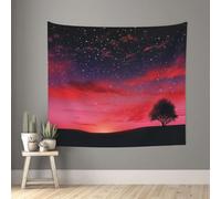 NBSKSDLK Red Sky at Night Starry Tapestry Wall Art for Bedroom Living Room Wall Hanging Tapestries Indoor Outdoor Banner Funny Poster Party Backdrop for Home Decorations 60x51 Inch