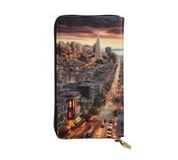 NBSKSDLK san francisco Leather Wallet RFID Blocking Credit Card Case Large Capacity Money Organizer with Zipper Pocket - Slim Minimalist Cash Wallet for Men Women Phone Clutch Gift