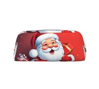NBSKSDLK Santa Claus Xmas Gifts Makeup Bag for Women Men Pencil Pouch Travel Small Cosmetic Bag Zippered Toiletry Bags Aesthetic Pen Bags Trendy Storage Bags Leather Coin Pouch Purse, Gold, One size