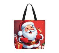 NBSKSDLK Santa Claus Xmas Gifts Tote Bag Travel Large Shoulder Bag with Zipper Gifts for Women Casual Tote's Handbags Waterproof Beach Bags Lightweight Work Laptop Bag Reusable Grocery Bag