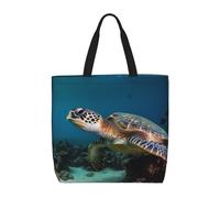 NBSKSDLK Sea Turtle Tote Bag Travel Large Shoulder Bag with Zipper Gifts for Women Casual Tote's Handbags Waterproof Beach Bags Lightweight Work Laptop Bag Reusable Grocery Bag