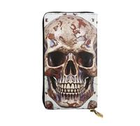 NBSKSDLK Skull on white background Leather Wallet RFID Blocking Credit Card Case Large Capacity Money Organizer with Zipper Pocket - Slim Minimalist Cash Wallet for Men Women Phone Clutch Gift