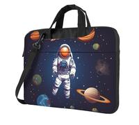 NBSKSDLK Space Astronaut Laptop Bag, Computer Briefcase Gifts for Men Women, 360 Protective Laptop Shoulder Bag, Black, 13 inch