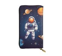 NBSKSDLK Space Astronaut Leather Wallet RFID Blocking Credit Card Case Large Capacity Money Organizer with Zipper Pocket - Slim Minimalist Cash Wallet for Men Women Phone Clutch Gift