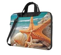 NBSKSDLK Starfish Seashell Beach Laptop Bag 14 inch, Computer Briefcase Gifts for Men Women, 360 Protective Laptop Shoulder Bag