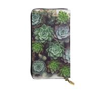 NBSKSDLK Succulent Plants Leather Wallet RFID Blocking Credit Card Case Large Capacity Money Organizer with Zipper Pocket - Slim Minimalist Cash Wallet for Men Women Phone Clutch Gift