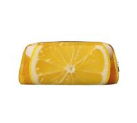 NBSKSDLK Summer Lemon Makeup Bag for Women Men Pencil Pouch Travel Small Cosmetic Bag Zippered Toiletry Bags Aesthetic Pen Bags Trendy Storage Bags Leather Coin Pouch Purse, Silver, One Size