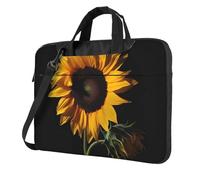 NBSKSDLK Sunflower Black Background Laptop Bag 13 inch, Computer Briefcase Gifts for Men Women, 360 Protective Laptop Shoulder Bag