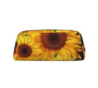 NBSKSDLK Sunflower Floral Butterflies Art Makeup Bag for Women Men Pencil Pouch Travel Small Cosmetic Bag Zippered Toiletry Bags Aesthetic Pen Bags Leather Coin Pouch Purse, Silver, One Size
