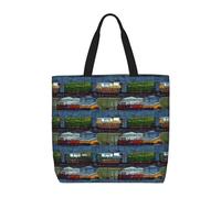 NBSKSDLK train Cars Tote Bag Travel Large Shoulder Bag with Zipper Gifts for Women Casual Tote's Handbags Waterproof Beach Bags Lightweight Work Laptop Bag Reusable Grocery Bag