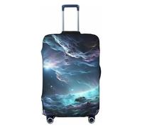 NBSKSDLK Travel Luggage Cover 3D Graphics Universe Space Suitcase Protector Anti-Scratch Washable Baggage Covers Elastic Suitcase Cover Tsa Approved Baggage Protector Fit 18-32 Inch Luggage, Black, XL