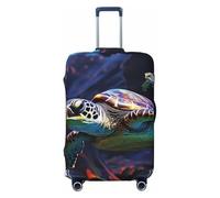 NBSKSDLK Travel Luggage Cover A colorful tropical sea turtle Suitcase Protector Anti-Scratch Washable Baggage Covers Elastic Suitcase Cover Tsa Approved Baggage Protector Fit 18-32 Inch Luggage, Black