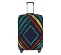 NBSKSDLK Travel Luggage Cover Abstract Geometric striped Suitcase Protector Anti-Scratch Washable Baggage Covers Elastic Suitcase Cover Tsa Approved Baggage Protector Fit 18-32 Inch Luggage, Black, M
