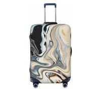 NBSKSDLK Travel Luggage Cover Abstract Marble Ink Texture Suitcase Protector Anti-Scratch Washable Baggage Covers Elastic Suitcase Cover Tsa Approved Baggage Protector Fit 18-32 Inch Luggage, Black, L