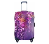 NBSKSDLK Travel Luggage Cover Abstract Purple Weeping Flower Suitcase Protector Anti-Scratch Washable Baggage Covers Elastic Suitcase Cover Tsa Approved Baggage Protector Fit 18-32 Inch Luggage, Black