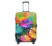 NBSKSDLK Travel Luggage Cover Abstract Style Colorful Flowers Suitcase Protector Anti-Scratch Washable Baggage Covers Elastic Suitcase Cover Tsa Approved Baggage Protector Fit 18-32 Inch Luggage