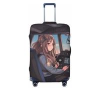 NBSKSDLK Travel Luggage Cover Airplane Cockpit Suitcase Protector Anti-Scratch Washable Baggage Covers Elastic Suitcase Cover Tsa Approved Baggage Protector Fit 18-32 Inch Luggage, Black, L