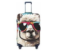 NBSKSDLK Travel Luggage Cover Alpaca wearing sunglasses Suitcase Protector Anti-Scratch Washable Baggage Covers Elastic Suitcase Cover Tsa Approved Baggage Protector Fit 18-32 Inch Luggage, Black, XL
