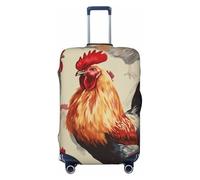 NBSKSDLK Travel Luggage Cover Animal Art Chicken Painting Suitcase Protector Anti-Scratch Washable Baggage Covers Elastic Suitcase Cover Tsa Approved Baggage Protector Fit 18-32 Inch Luggage, Black, M