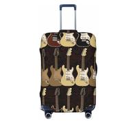 NBSKSDLK Travel Luggage Cover Art Guitar Pattern Suitcase Protector Anti-Scratch Washable Baggage Covers Elastic Suitcase Cover Tsa Approved Baggage Protector Fit 18-32 Inch Luggage, Black, L