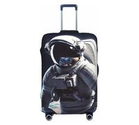 NBSKSDLK Travel Luggage Cover Astronaut Suitcase Protector Anti-Scratch Washable Baggage Covers Elastic Suitcase Cover Tsa Approved Baggage Protector Fit 18-32 Inch Luggage, Black, XL