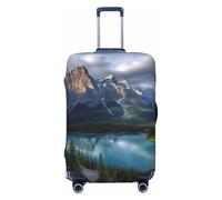 NBSKSDLK Travel Luggage Cover Banff National Park Suitcase Protector Anti-Scratch Washable Baggage Covers Elastic Suitcase Cover Tsa Approved Baggage Protector Fit 18-32 Inch Luggage, Black, M