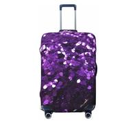 NBSKSDLK Travel Luggage Cover Beautiful Purple Glitter Suitcase Protector Anti-Scratch Washable Baggage Covers Elastic Suitcase Cover Tsa Approved Baggage Protector Fit 18-32 Inch Luggage, Black, XL