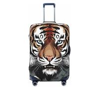 NBSKSDLK Travel Luggage Cover Black and white doodle tiger Suitcase Protector Anti-Scratch Washable Baggage Covers Elastic Suitcase Cover Tsa Approved Baggage Protector Fit 18-32 Inch Luggage, Black