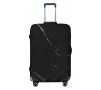 NBSKSDLK Travel Luggage Cover Black Marble Suitcase Protector Anti-Scratch Washable Baggage Covers Elastic Suitcase Cover Tsa Approved Baggage Protector Fit 18-32 Inch Luggage, Black, XL