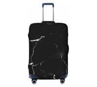 NBSKSDLK Travel Luggage Cover Black Marble Suitcase Protector Anti-Scratch Washable Baggage Covers Elastic Suitcase Cover Tsa Approved Baggage Protector Fit 18-32 Inch Luggage, Black, M