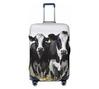 NBSKSDLK Travel Luggage Cover Black White Cows Suitcase Protector Anti-Scratch Washable Baggage Covers Elastic Suitcase Cover Tsa Approved Baggage Protector Fit 18-32 Inch Luggage, Black, XL