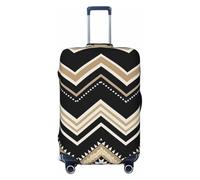 NBSKSDLK Travel Luggage Cover Black White Tan Zigzag Suitcase Protector Anti-Scratch Washable Baggage Covers Elastic Suitcase Cover Tsa Approved Baggage Protector Fit 18-32 Inch Luggage, Black, XL