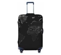 NBSKSDLK Travel Luggage Cover Black World Map Suitcase Protector Anti-Scratch Washable Baggage Covers Elastic Suitcase Cover Tsa Approved Baggage Protector Fit 18-32 Inch Luggage, Black, L