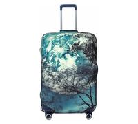 NBSKSDLK Travel Luggage Cover blue moon Suitcase Protector Anti-Scratch Washable Baggage Covers Elastic Suitcase Cover Tsa Approved Baggage Protector Fit 18-32 Inch Luggage, Black, M