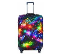 NBSKSDLK Travel Luggage Cover Bright Beautiful Colorful Art Suitcase Protector Anti-Scratch Washable Baggage Covers Elastic Suitcase Cover Tsa Approved Baggage Protector Fit 18-32 Inch Luggage, Black