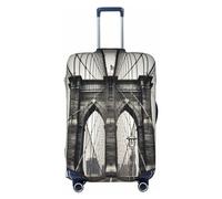 NBSKSDLK Travel Luggage Cover Brooklyn Bridge Suitcase Protector Anti-Scratch Washable Baggage Covers Elastic Suitcase Cover Tsa Approved Baggage Protector Fit 18-32 Inch Luggage, Black, L