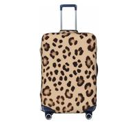 NBSKSDLK Travel Luggage Cover Brown Pattern Leopard Suitcase Protector Anti-Scratch Washable Baggage Covers Elastic Suitcase Cover Tsa Approved Baggage Protector Fit 18-32 Inch Luggage, Black, M
