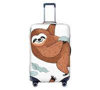 NBSKSDLK Travel Luggage Cover Brown Sloth Suitcase Protector Anti-Scratch Washable Baggage Covers Elastic Suitcase Cover Tsa Approved Baggage Protector Fit 18-32 Inch Luggage, Black, S