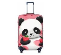 NBSKSDLK Travel Luggage Cover Cartoon Strawberry Panda Suitcase Protector Anti-Scratch Washable Baggage Covers Elastic Suitcase Cover Tsa Approved Baggage Protector Fit 18-32 Inch Luggage, Black, L