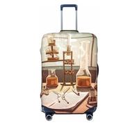 NBSKSDLK Travel Luggage Cover Chemistry Lab Suitcase Protector Anti-Scratch Washable Baggage Covers Elastic Suitcase Cover Tsa Approved Baggage Protector Fit 18-32 Inch Luggage, Black, XL