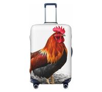 NBSKSDLK Travel Luggage Cover Chicken Rooster Suitcase Protector Anti-Scratch Washable Baggage Covers Elastic Suitcase Cover Tsa Approved Baggage Protector Fit 18-32 Inch Luggage, Black, L
