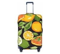 NBSKSDLK Travel Luggage Cover citrus fruit pattern Suitcase Protector Anti-Scratch Washable Baggage Covers Elastic Suitcase Cover Tsa Approved Baggage Protector Fit 18-32 Inch Luggage, Black, M