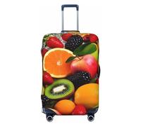 NBSKSDLK Travel Luggage Cover Colorful Fruit Suitcase Protector Anti-Scratch Washable Baggage Covers Elastic Suitcase Cover Tsa Approved Baggage Protector Fit 18-32 Inch Luggage, Black, S