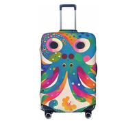 NBSKSDLK Travel Luggage Cover Colorful Octopus Suitcase Protector Anti-Scratch Washable Baggage Covers Elastic Suitcase Cover Tsa Approved Baggage Protector Fit 18-32 Inch Luggage, Black, L