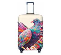 NBSKSDLK Travel Luggage Cover Colorful Pigeon Suitcase Protector Anti-Scratch Washable Baggage Covers Elastic Suitcase Cover Tsa Approved Baggage Protector Fit 18-32 Inch Luggage, Black, XL
