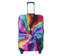 NBSKSDLK Travel Luggage Cover Colorful Tie Dye Suitcase Protector Anti-Scratch Washable Baggage Covers Elastic Suitcase Cover Tsa Approved Baggage Protector Fit 18-32 Inch Luggage, Black, XL
