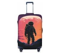 NBSKSDLK Travel Luggage Cover Cool Astronaut Suitcase Protector Anti-Scratch Washable Baggage Covers Elastic Suitcase Cover Tsa Approved Baggage Protector Fit 18-32 Inch Luggage, Black, XL